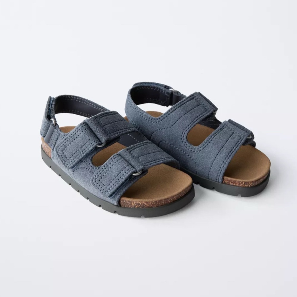 Zara Kids Blue Leather Sandals